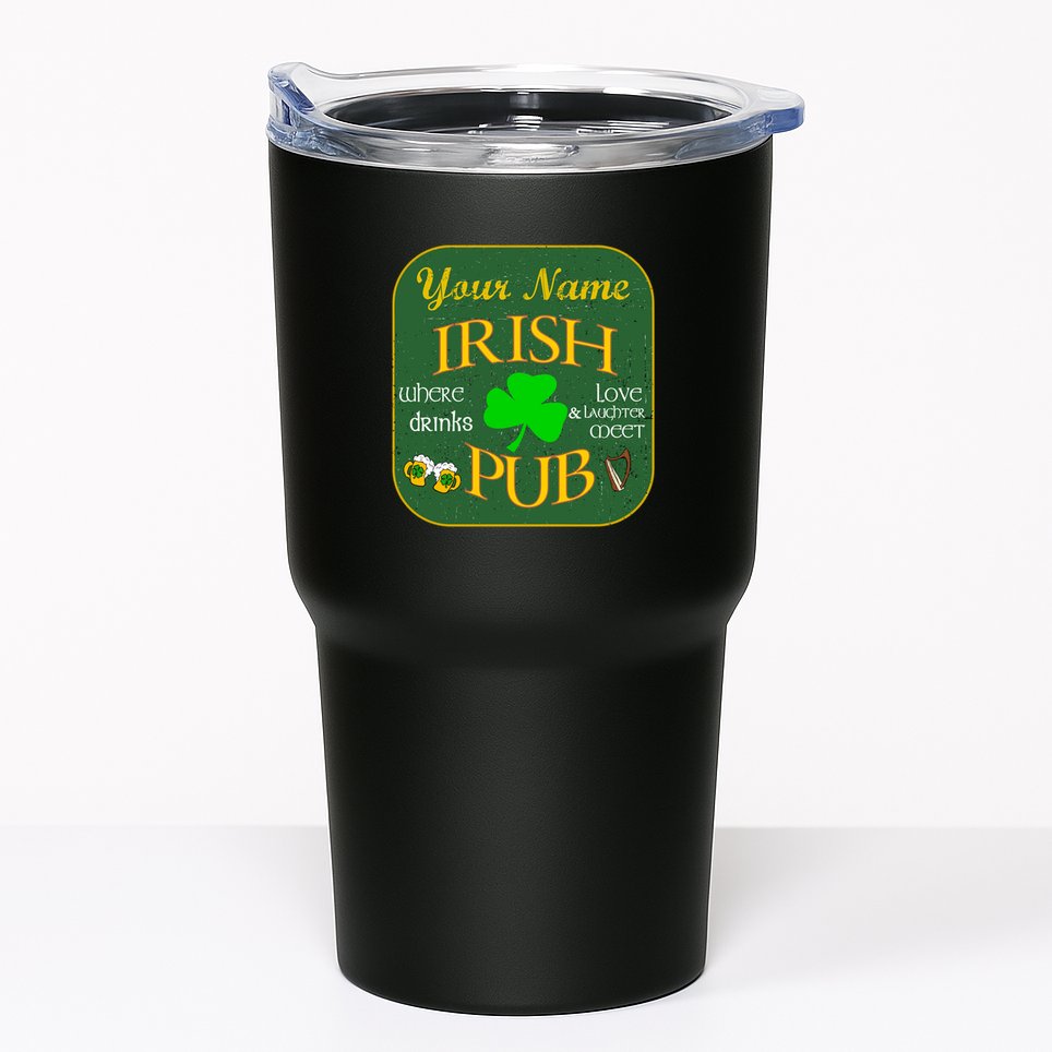 Personalize Irish Pub St Patricks Day Custom Tumbler