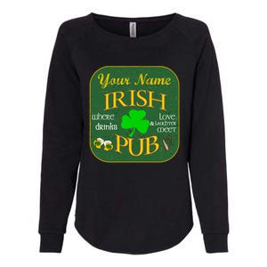 Personalize Irish Pub St Patricks Day Custom Womens California Wash Sweatshirt