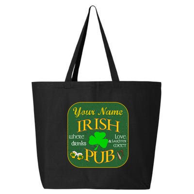 Personalize Irish Pub St Patricks Day Custom 25L Jumbo Tote