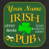 Personalize Irish Pub St Patricks Day Custom 25L Jumbo Tote