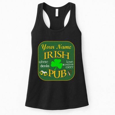 Personalize Irish Pub St Patricks Day Custom Womens Tank Top