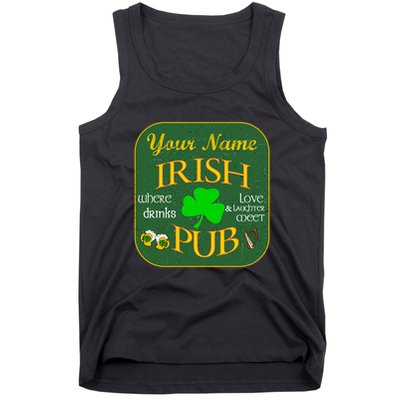 Personalize Irish Pub St Patricks Day Custom Tank Top