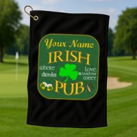 Personalize Irish Pub St Patricks Day Custom Golf Towel