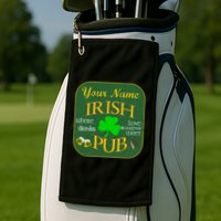 Personalize Irish Pub St Patricks Day Custom Golf Towel