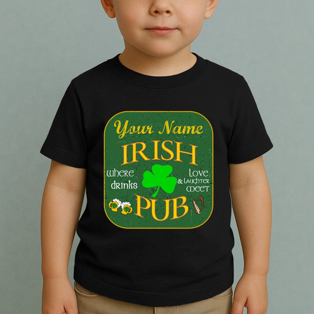 Personalize Irish Pub St Patricks Day Custom Toddler T-Shirt