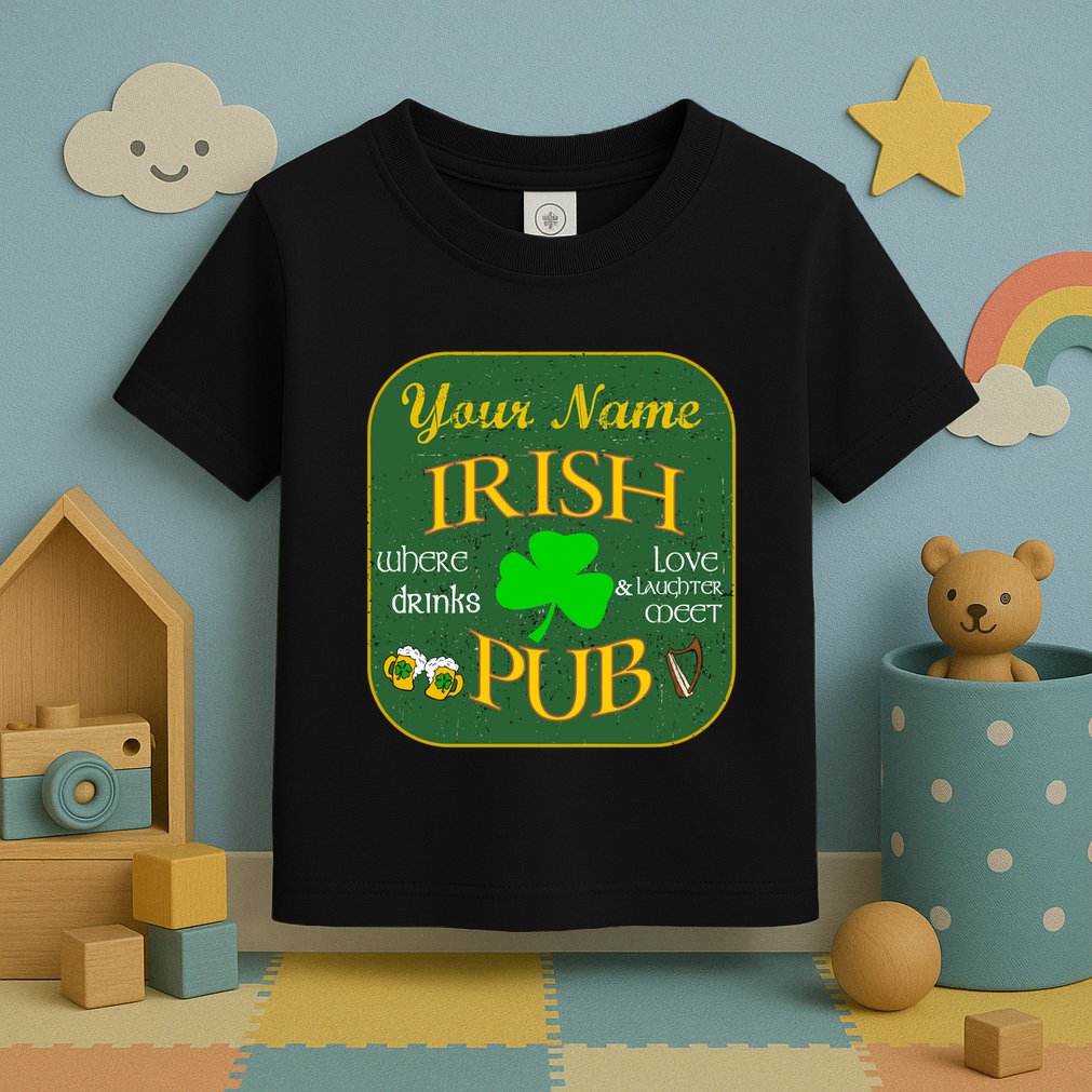 Personalize Irish Pub St Patricks Day Custom Toddler T-Shirt