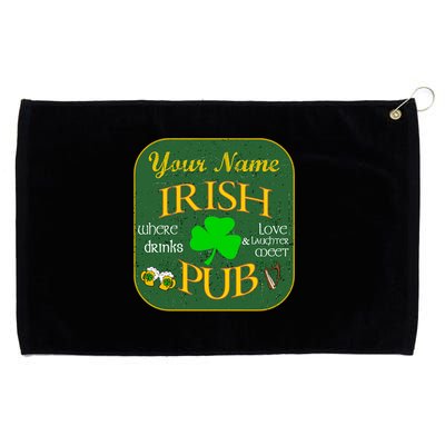 Personalize Irish Pub St Patricks Day Custom Grommeted Golf Towel