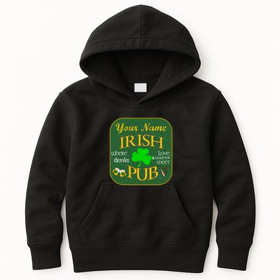Personalize Irish Pub St Patricks Day Custom Kids Hoodie