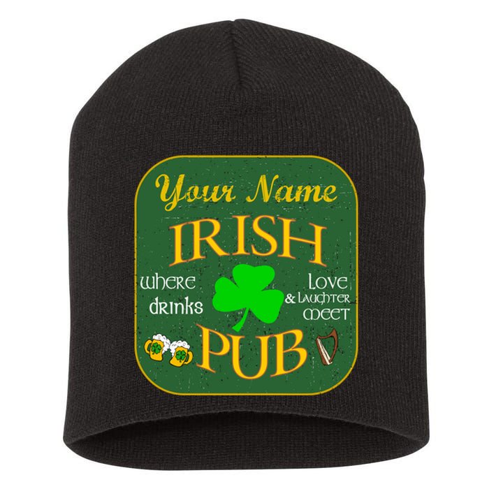 Personalize Irish Pub St Patricks Day Custom Short Acrylic Beanie