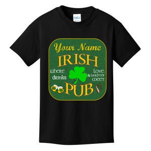 Personalize Irish Pub St Patricks Day Custom Kids T-Shirt