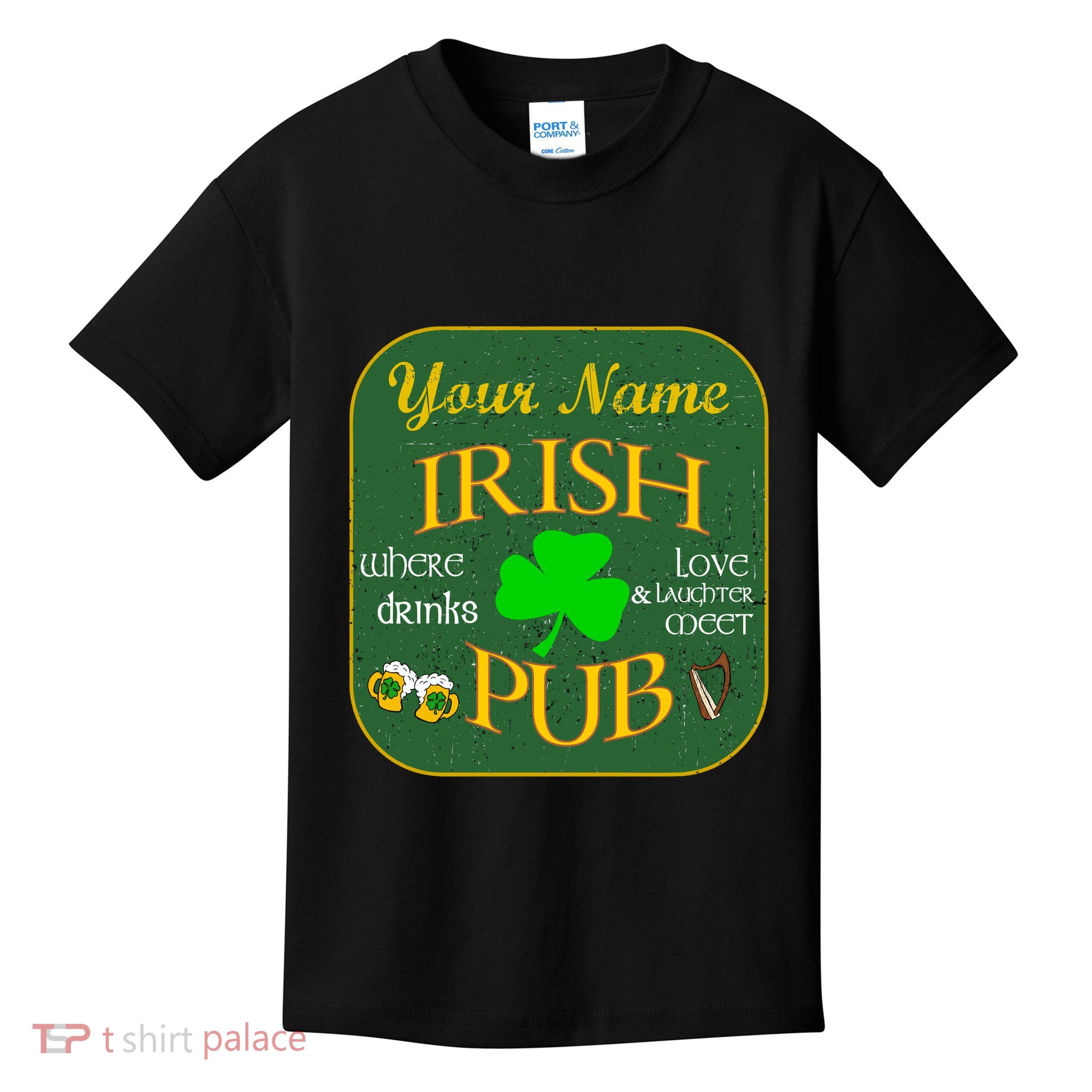 Personalize Irish Pub St Patricks Day Custom Kids T-Shirt