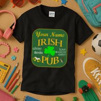 Personalize Irish Pub St Patricks Day Custom Kids T-Shirt