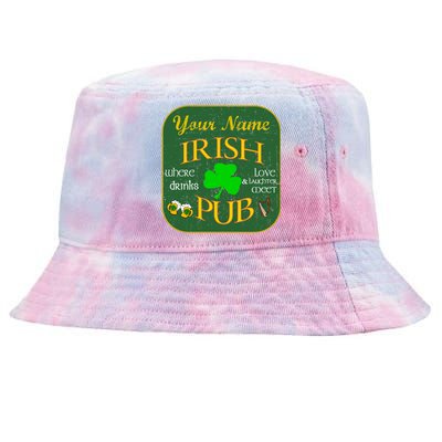 Personalize Irish Pub St Patricks Day Custom Tie-Dyed Bucket Hat