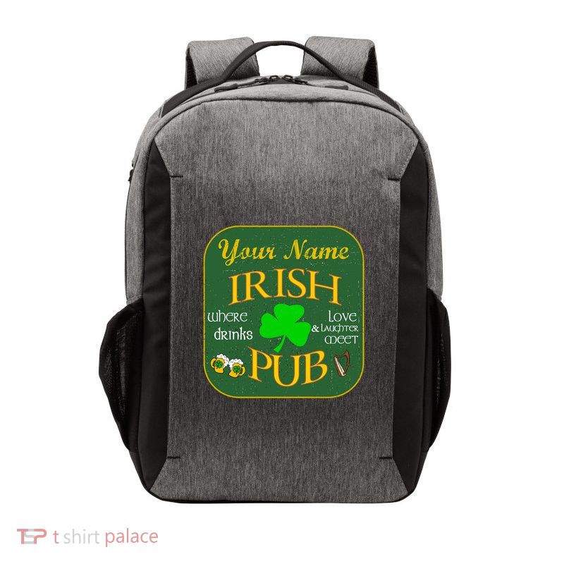 Personalize Irish Pub St Patricks Day Custom Vector Backpack