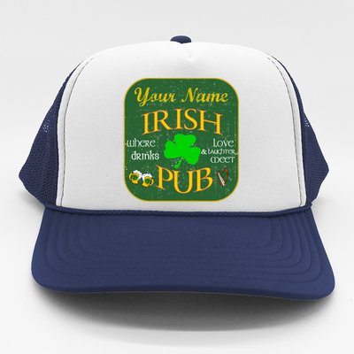 Personalize Irish Pub St Patricks Day Custom Trucker Hat