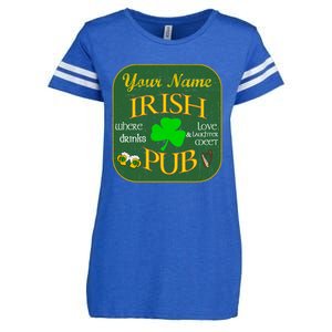 Personalize Irish Pub St Patricks Day Custom Enza Ladies Jersey Football T-Shirt