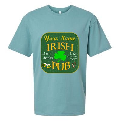 Personalize Irish Pub St Patricks Day Custom Sueded Cloud Jersey T-Shirt