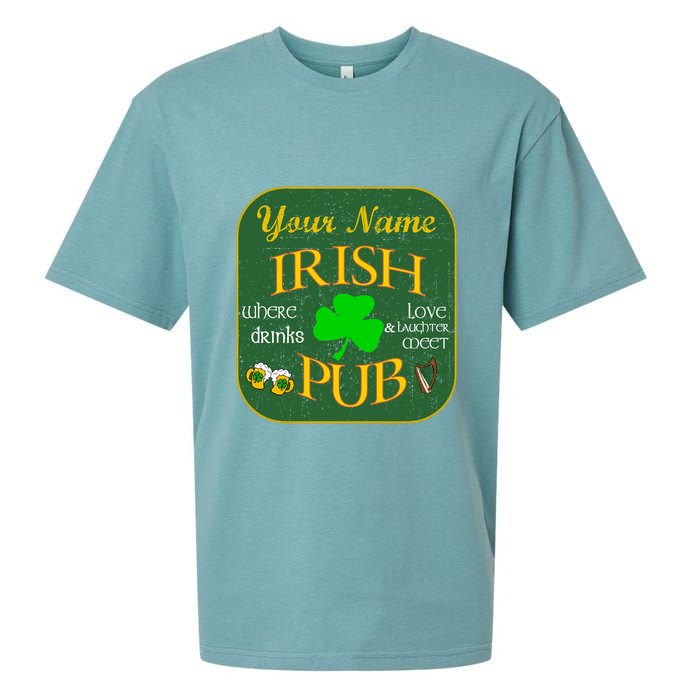 Personalize Irish Pub St Patricks Day Custom Sueded Cloud Jersey T-Shirt