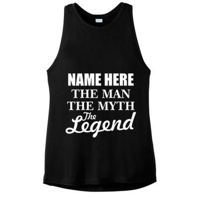 Personalize Name The Man Myth Legend Custom Ladies PosiCharge Tri-Blend Wicking Tank