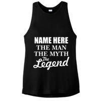 Personalize Name The Man Myth Legend Custom Ladies PosiCharge Tri-Blend Wicking Tank