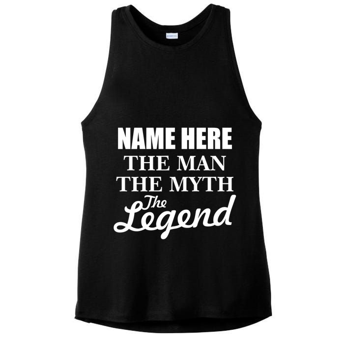 Personalize Name The Man Myth Legend Custom Ladies PosiCharge Tri-Blend Wicking Tank