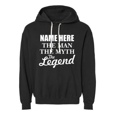 Personalize Name The Man Myth Legend Custom Garment-Dyed Fleece Hoodie