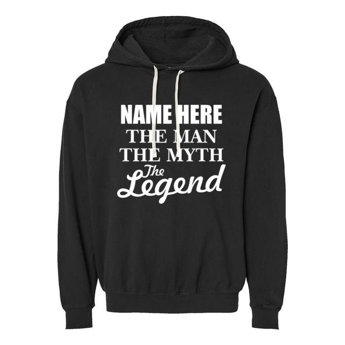 Personalize Name The Man Myth Legend Custom Garment-Dyed Fleece Hoodie