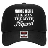 Personalize Name The Man Myth Legend Custom High Crown Mesh Back Trucker Hat