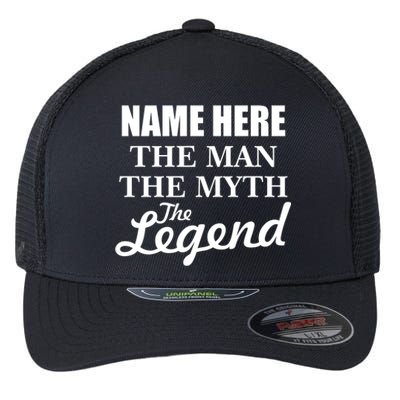 Personalize Name The Man Myth Legend Custom Flexfit Unipanel Trucker Cap