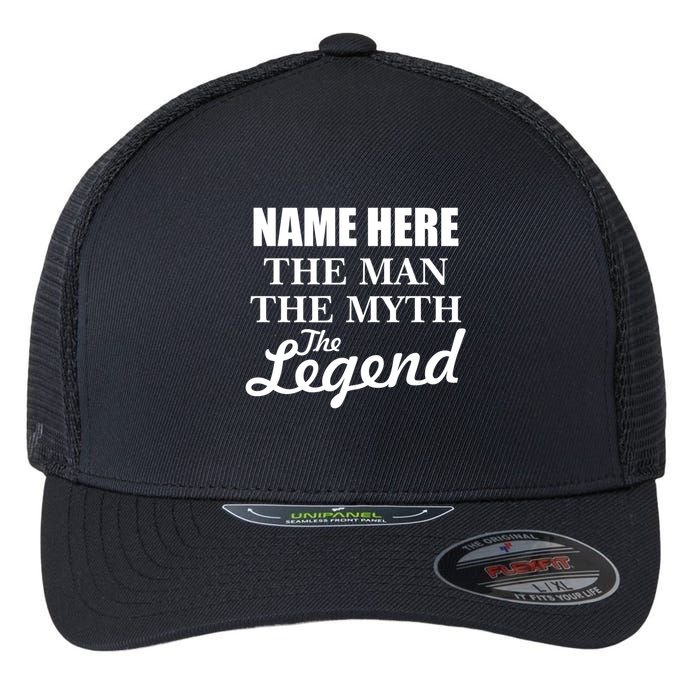 Personalize Name The Man Myth Legend Custom Flexfit Unipanel Trucker Cap