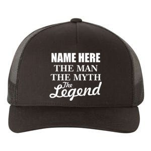 Personalize Name The Man Myth Legend Custom Yupoong Adult 5-Panel Trucker Hat