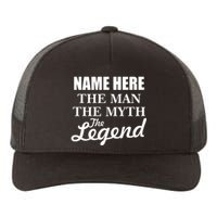 Personalize Name The Man Myth Legend Custom Yupoong Adult 5-Panel Trucker Hat