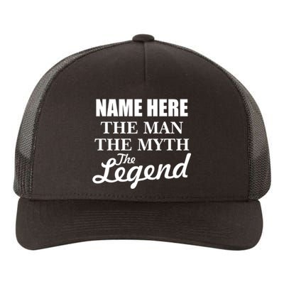 Personalize Name The Man Myth Legend Custom Yupoong Adult 5-Panel Trucker Hat