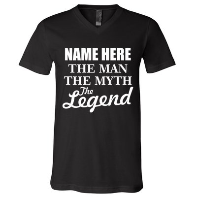 Personalize Name The Man Myth Legend Custom V-Neck T-Shirt