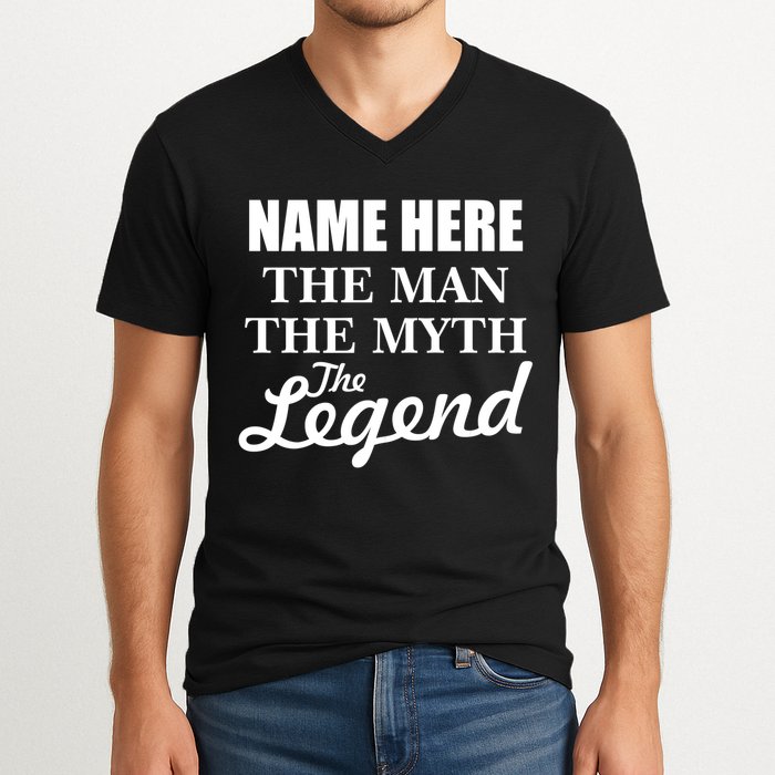 Personalize Name The Man Myth Legend Custom V-Neck T-Shirt