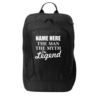 Personalize Name The Man Myth Legend Custom City Backpack