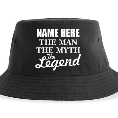 Personalize Name The Man Myth Legend Custom Sustainable Bucket Hat