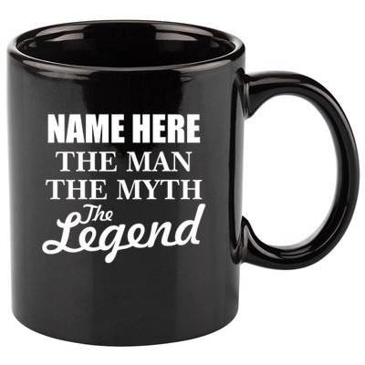 Personalize Name The Man Myth Legend Custom 11oz C Handle Ceramic Mug