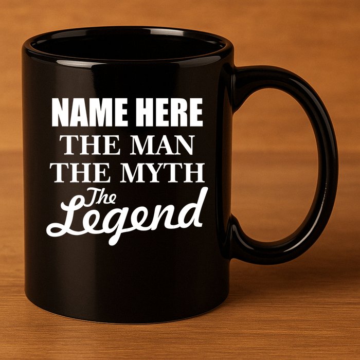 Personalize Name The Man Myth Legend Custom 11oz C Handle Ceramic Mug
