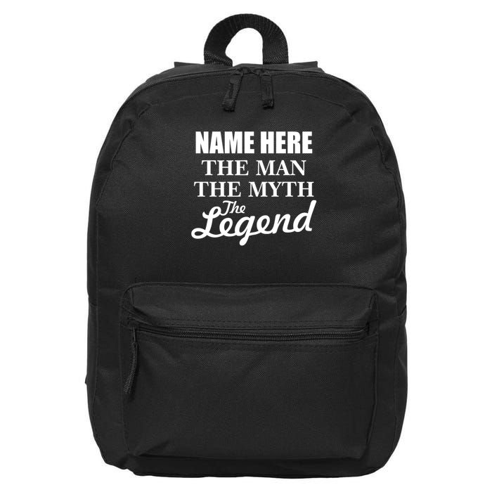 Personalize Name The Man Myth Legend Custom 16 in Basic Backpack