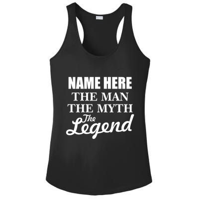 Personalize Name The Man Myth Legend Custom Ladies PosiCharge Competitor Racerback Tank
