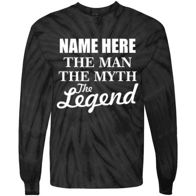 Personalize Name The Man Myth Legend Custom Tie-Dye Long Sleeve Shirt