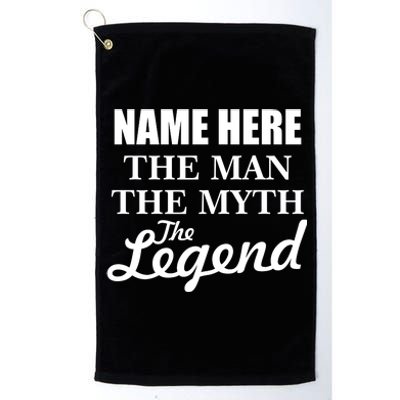 Personalize Name The Man Myth Legend Custom Platinum Collection Golf Towel