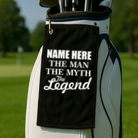 Personalize Name The Man Myth Legend Custom Golf Towel