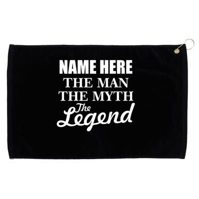 Personalize Name The Man Myth Legend Custom Grommeted Golf Towel