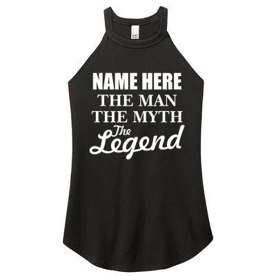 Personalize Name The Man Myth Legend Custom Women's Perfect Tri Rocker Tank