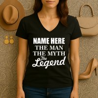 Personalize Name The Man Myth Legend Custom Women's V-Neck T-Shirt