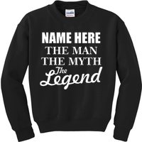 Personalize Name The Man Myth Legend Custom Kids Sweatshirt