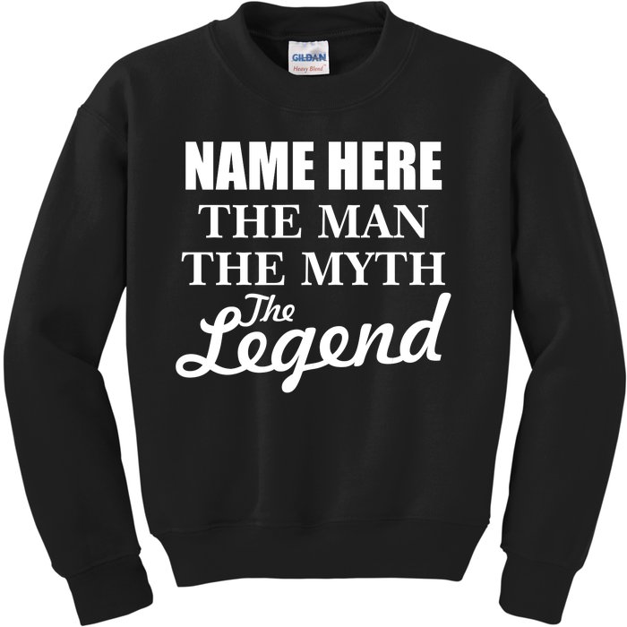 Personalize Name The Man Myth Legend Custom Kids Sweatshirt