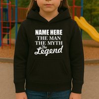 Personalize Name The Man Myth Legend Custom Kids Hoodie